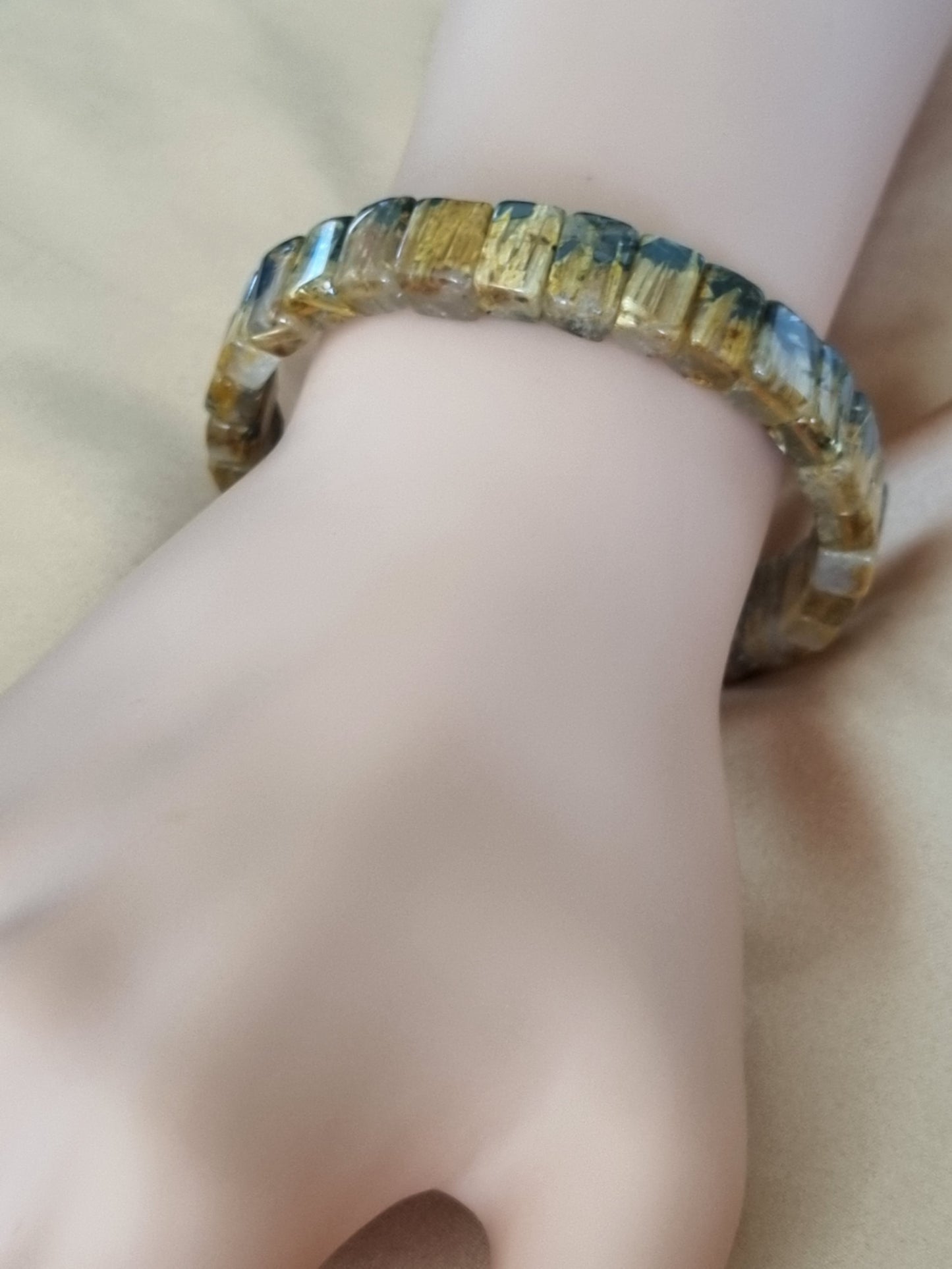 Golden Titanium Rutilated Quartz Bangle
