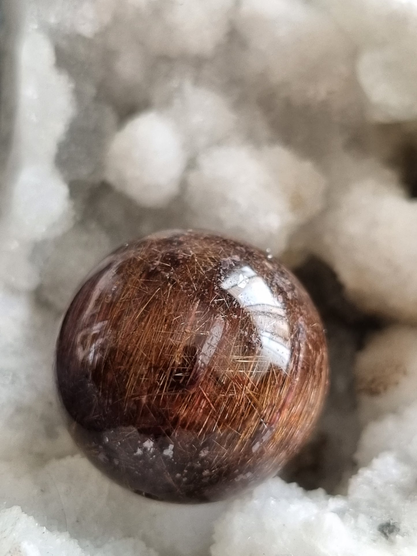 Red Copper Rutilated Sphere