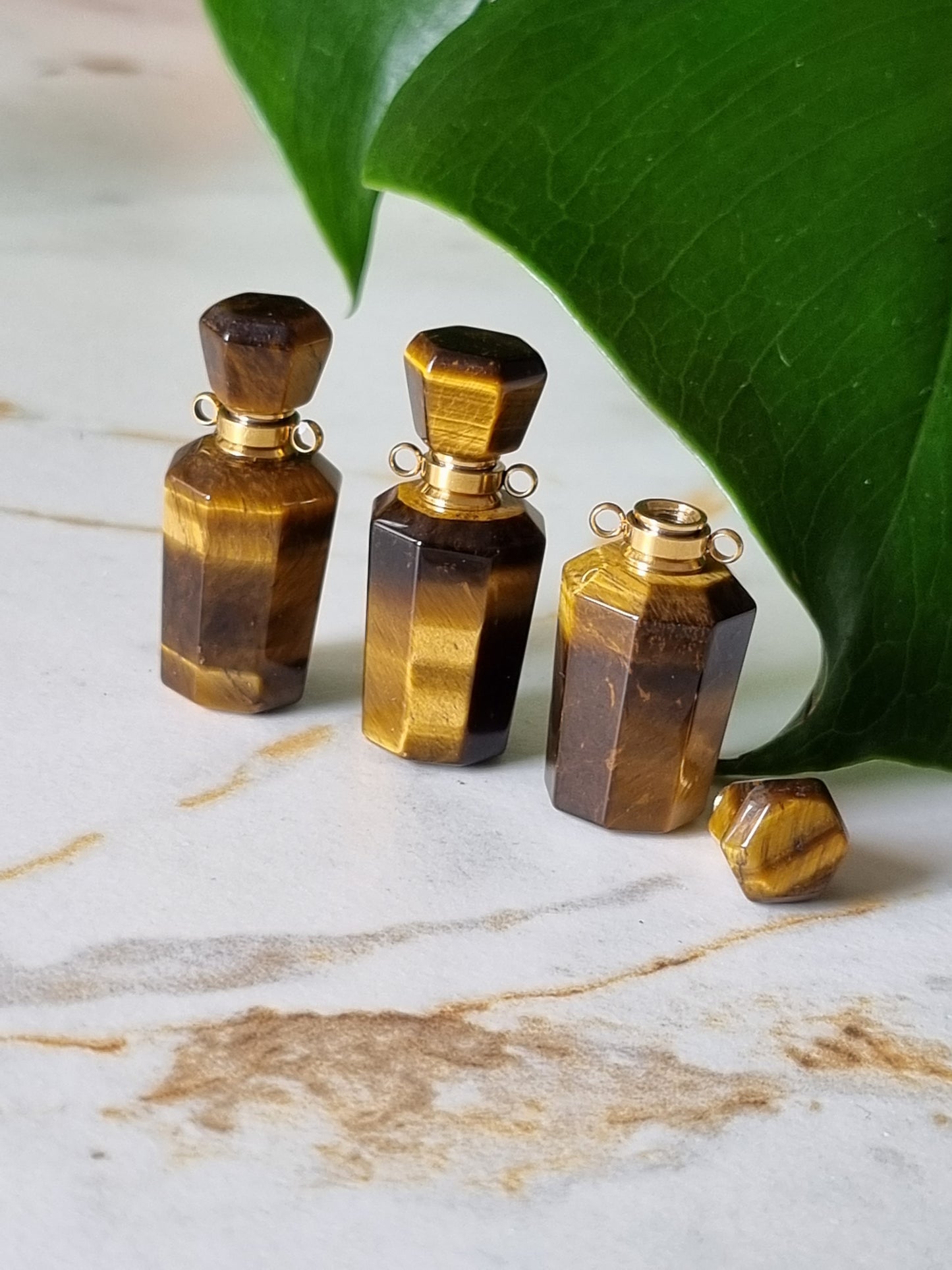 Yellow Tiger Eye Perfume Bottle