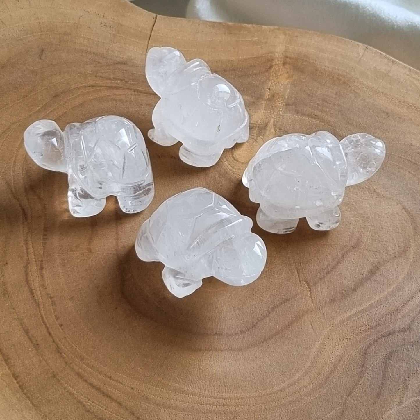Clear Quartz Tortoise Figurine Display