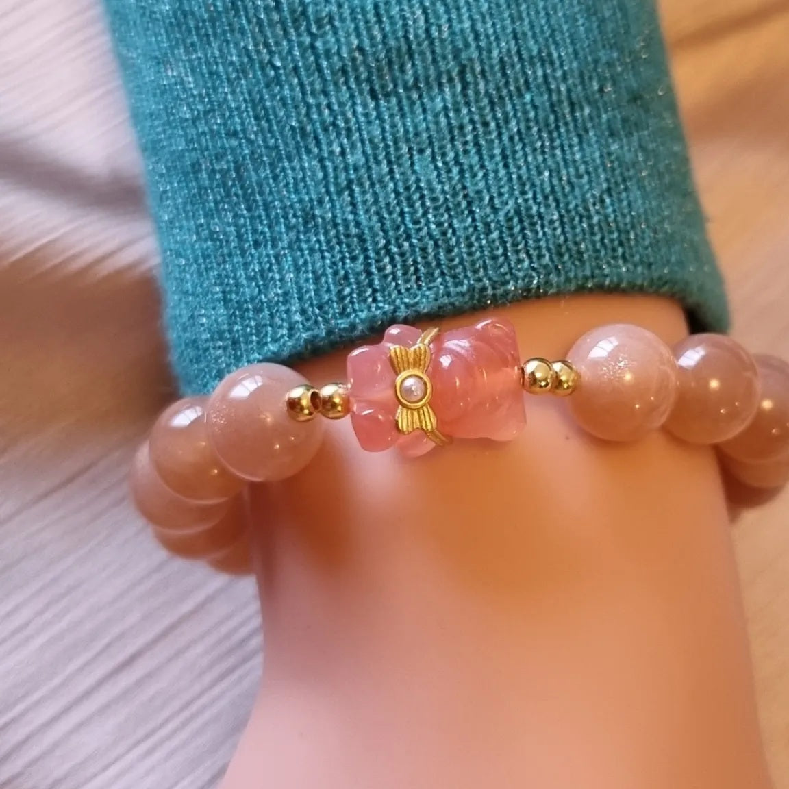 Peach Moonstone Bracelet