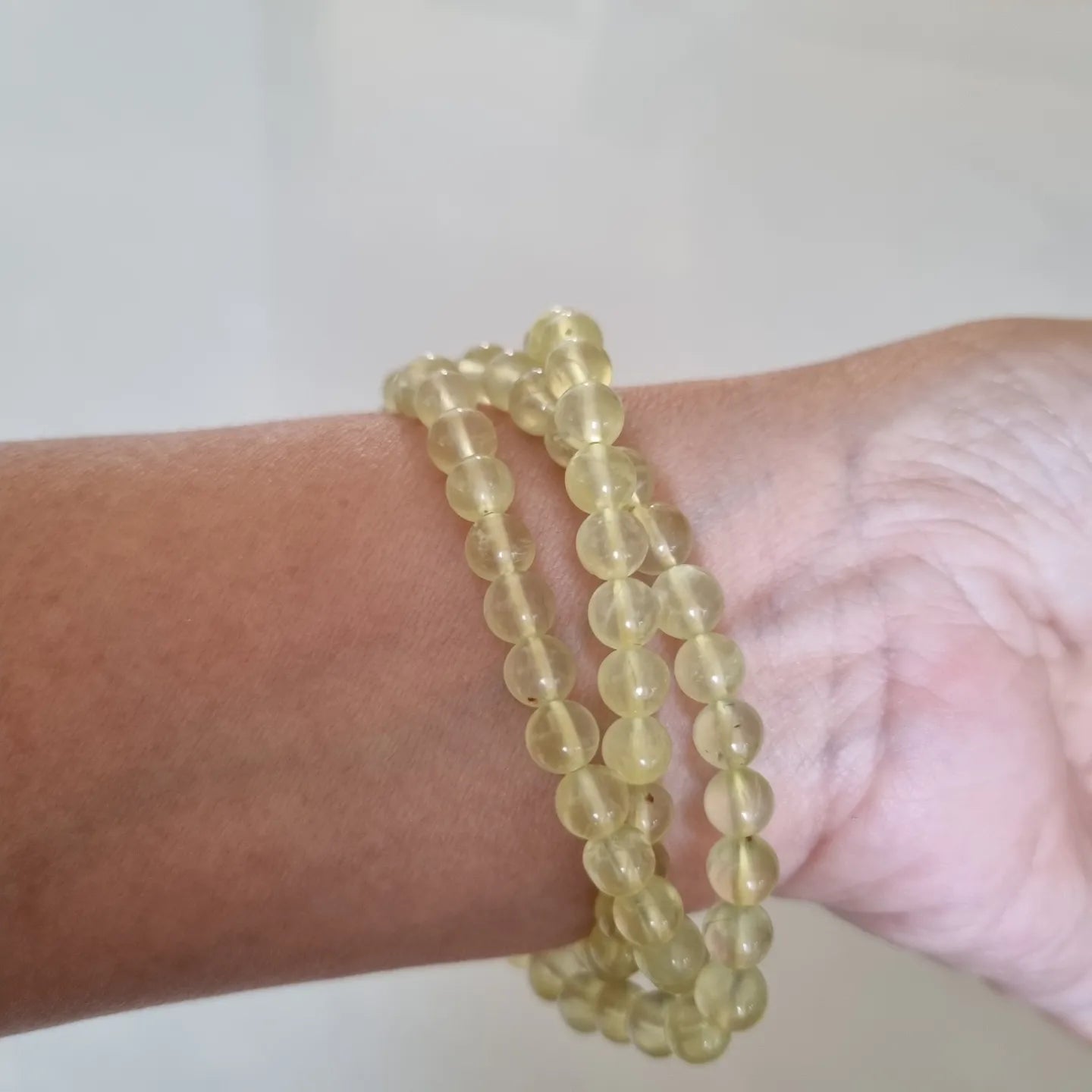 Golden Prehnite 3-rounds Bracelet