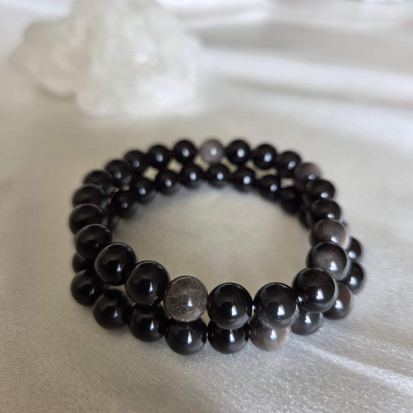Silver Obsidian Bracelet
