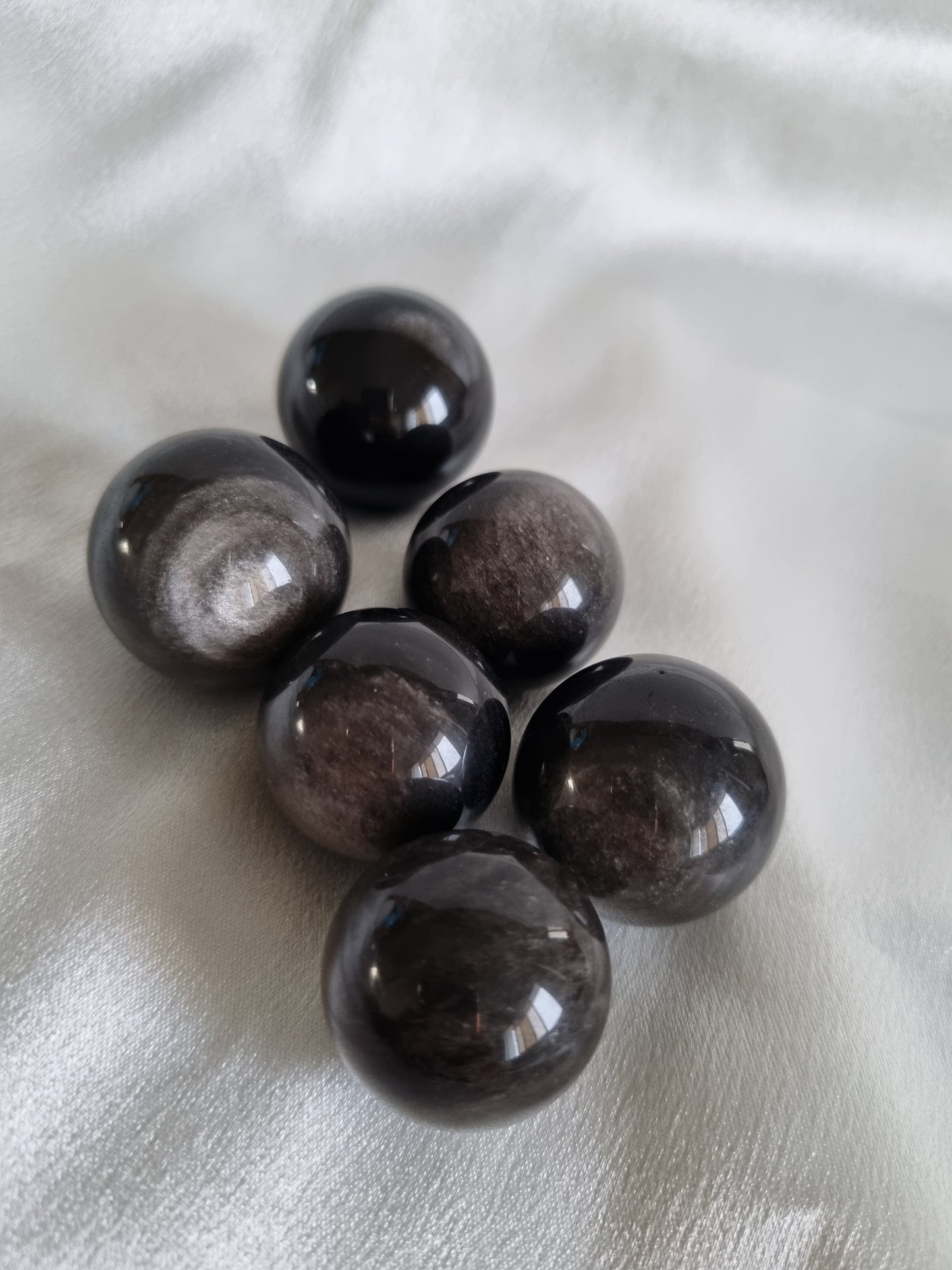 Silver Obsidian Sphere