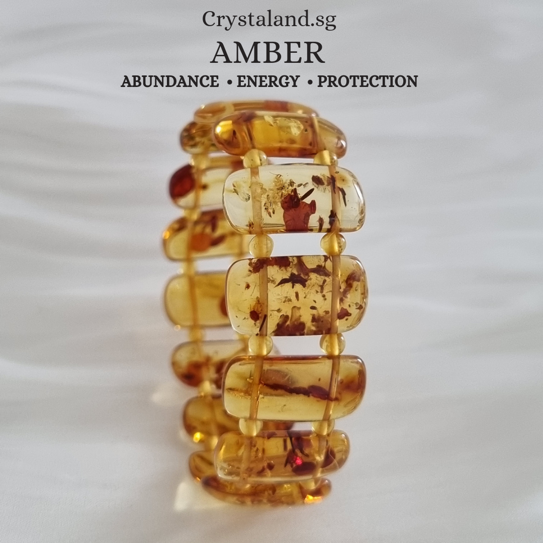 Golden Flower Amber ShouPai Bracelet