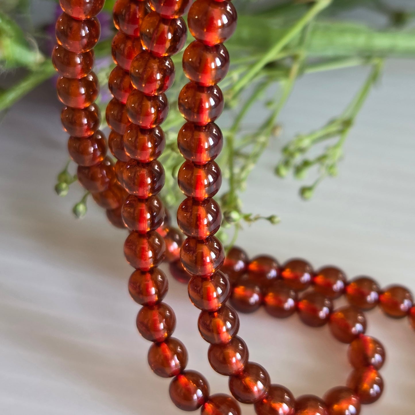 Orange Garnet Beads