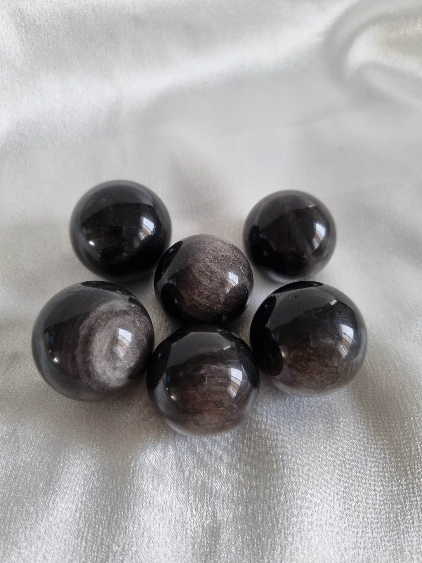 Silver Obsidian Sphere