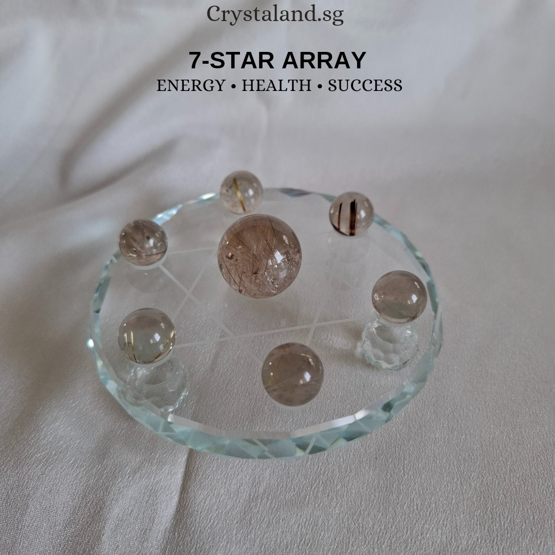 7-Star Array - Golden Rutilated Quartz
