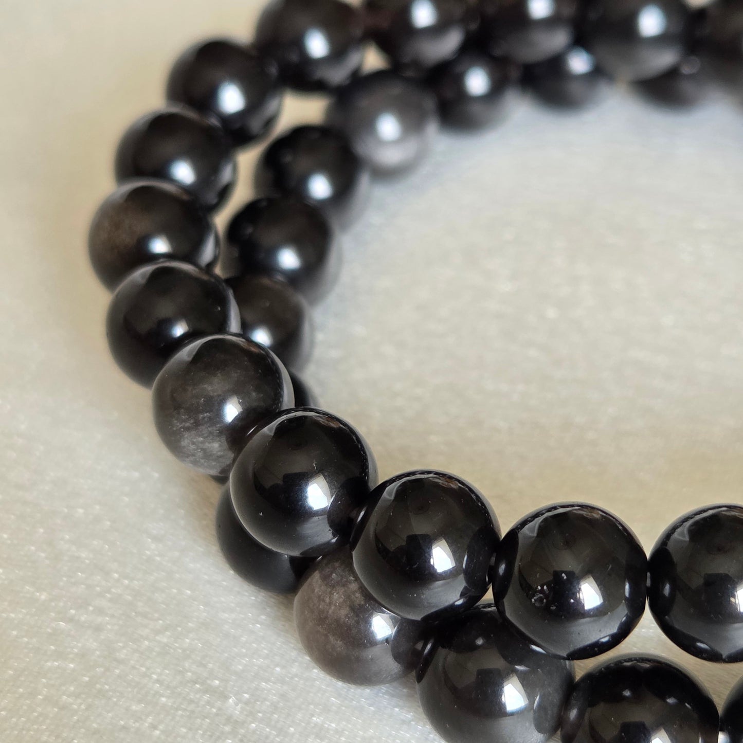 Silver Obsidian Bracelet