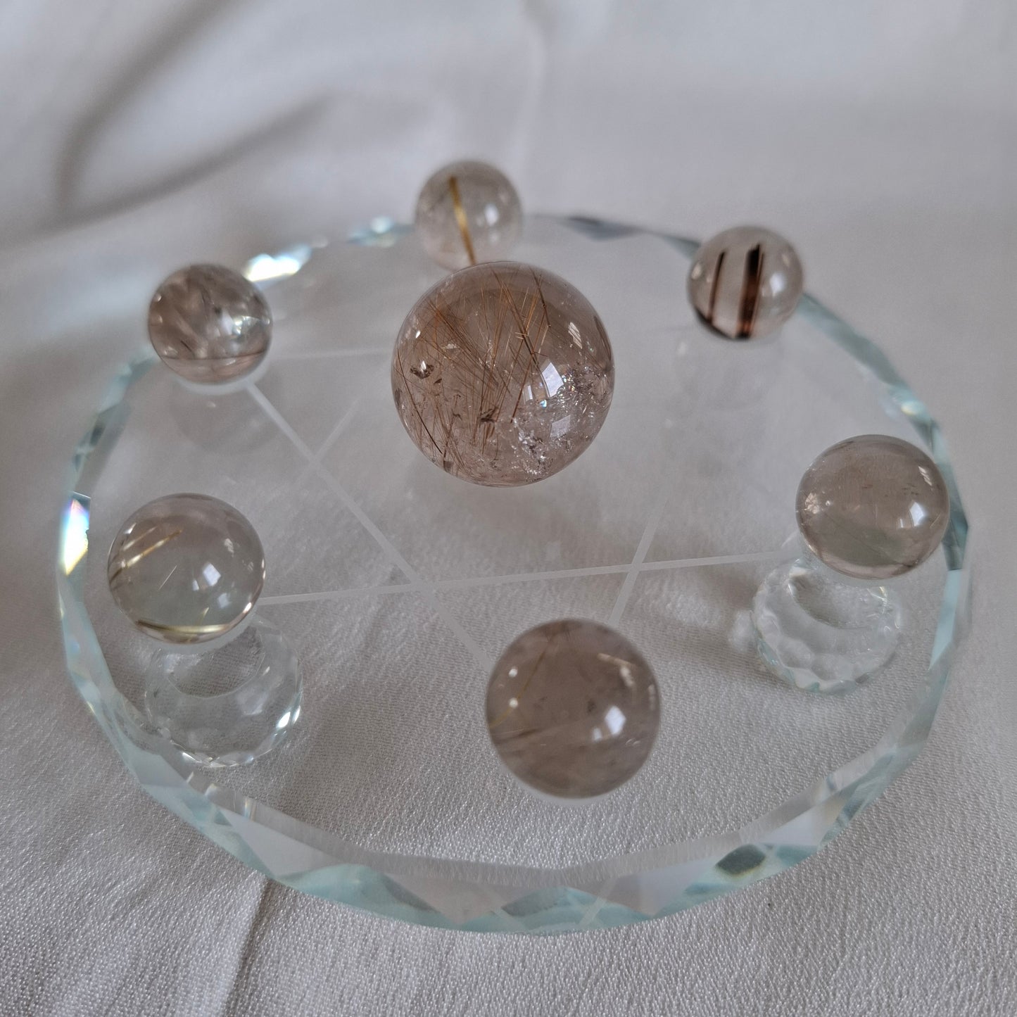 7-Star Array - Golden Rutilated Quartz