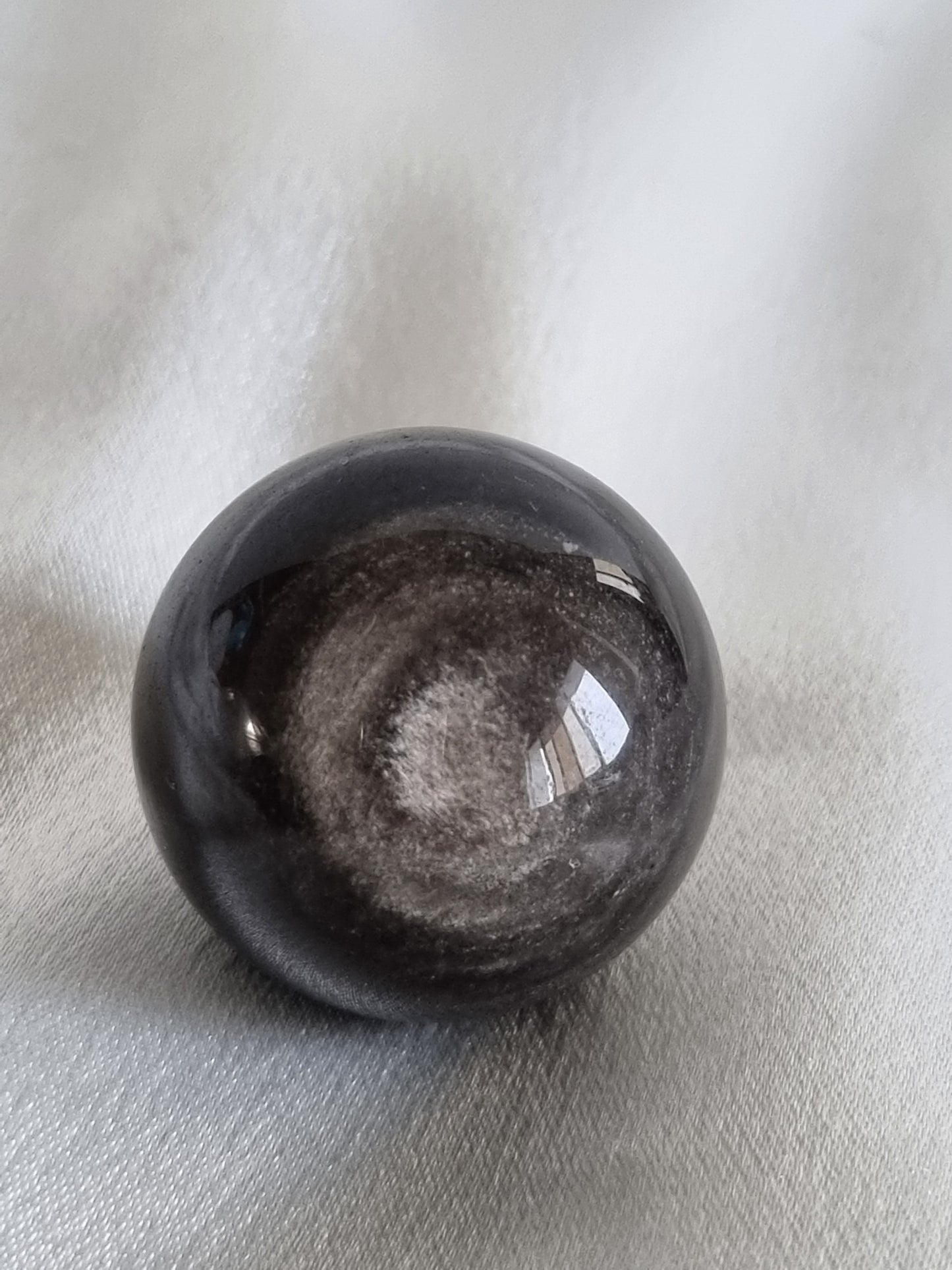 Silver Obsidian Sphere