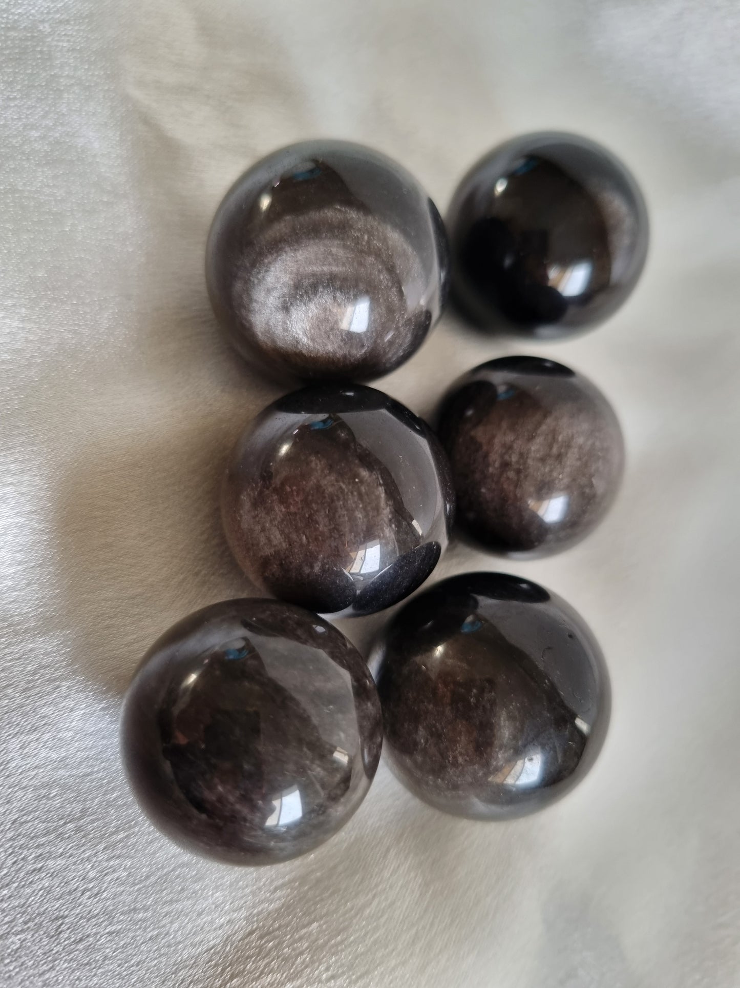 Silver Obsidian Sphere