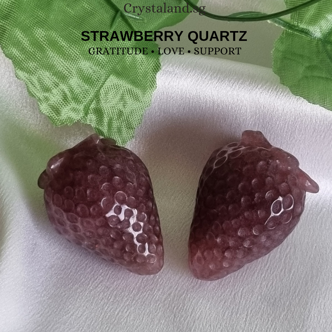 Strawberry Quartz Strawberry Carving Display