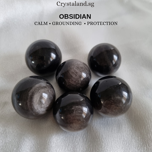 Silver Obsidian Sphere