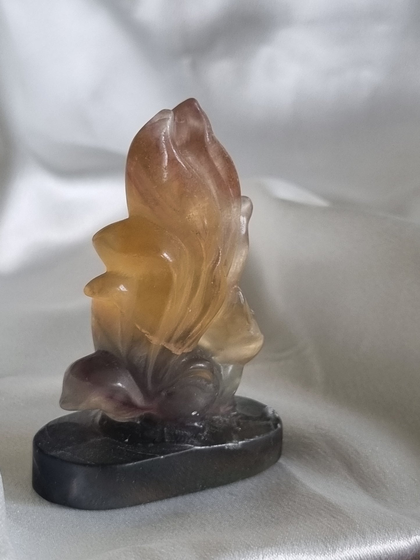 Fluorite Nine-tailed Fox Carving Display
