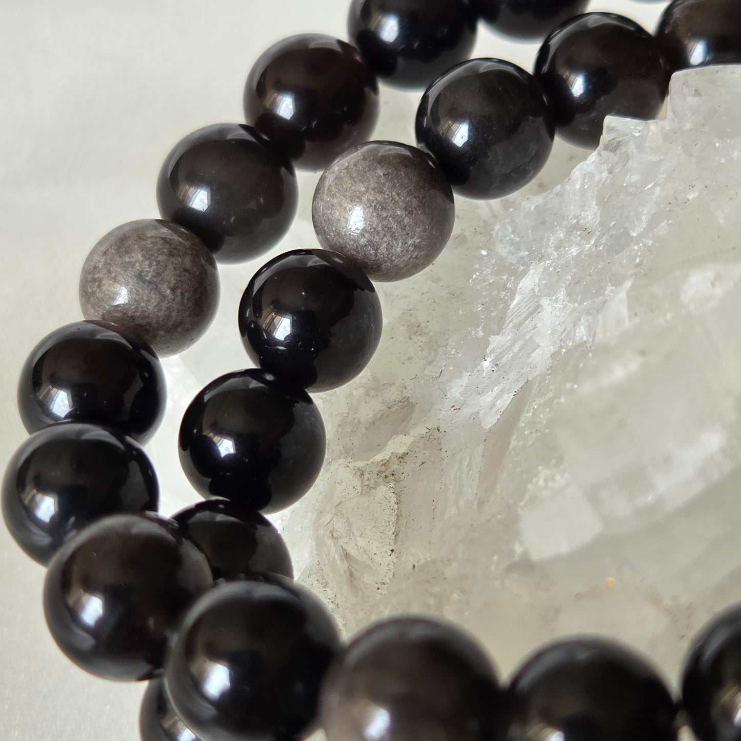 Silver Obsidian Bracelet