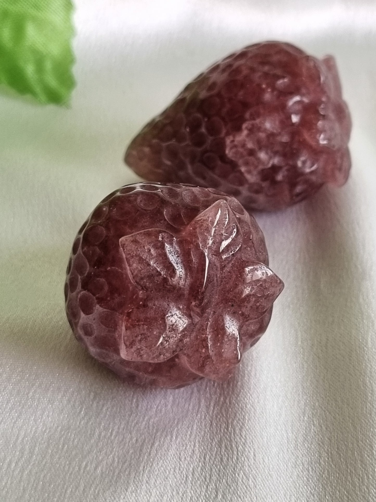 Strawberry Quartz Strawberry Carving Display