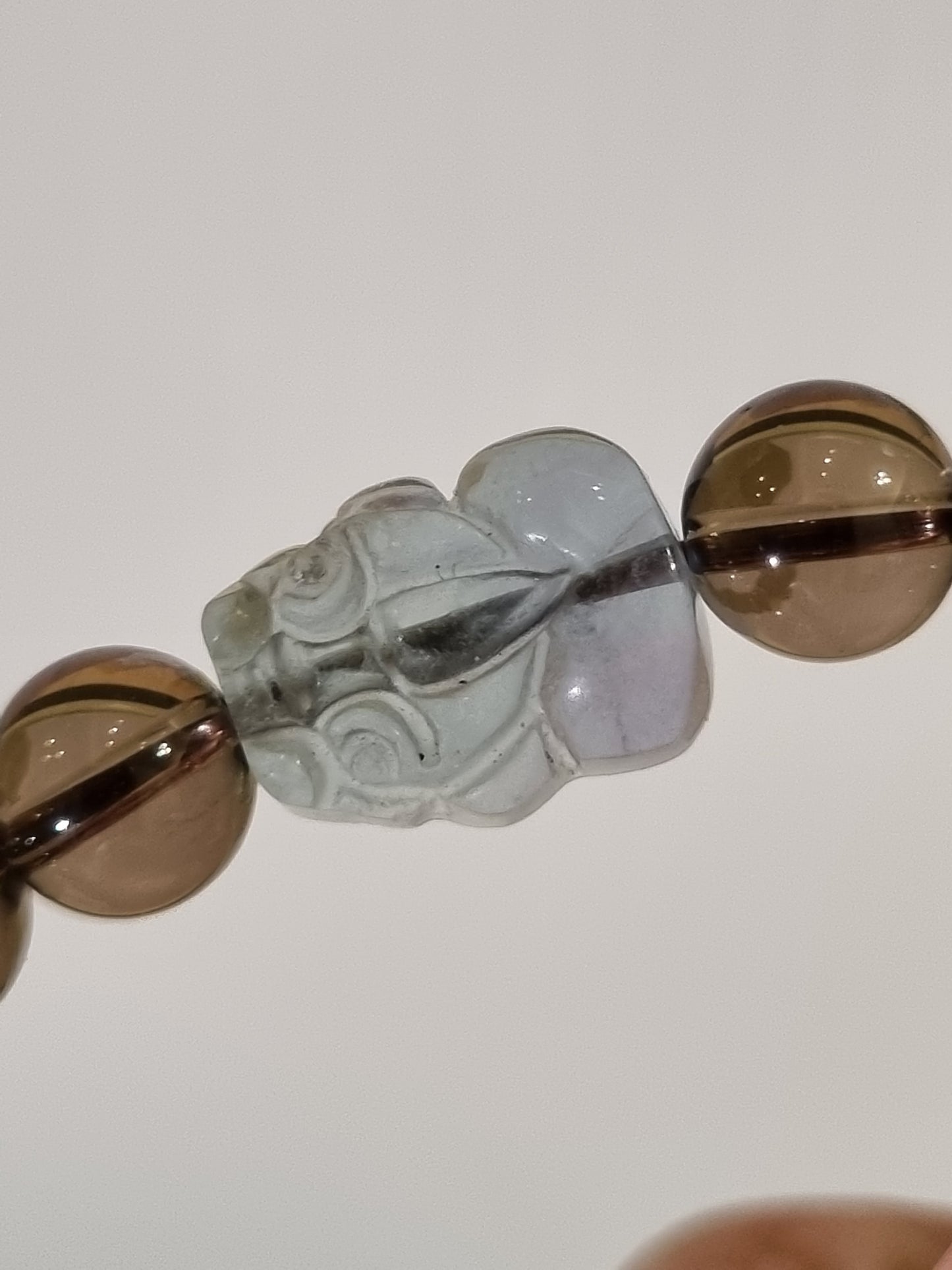 Smokey Quartz, Blue Flourite Pixiu Bracelet