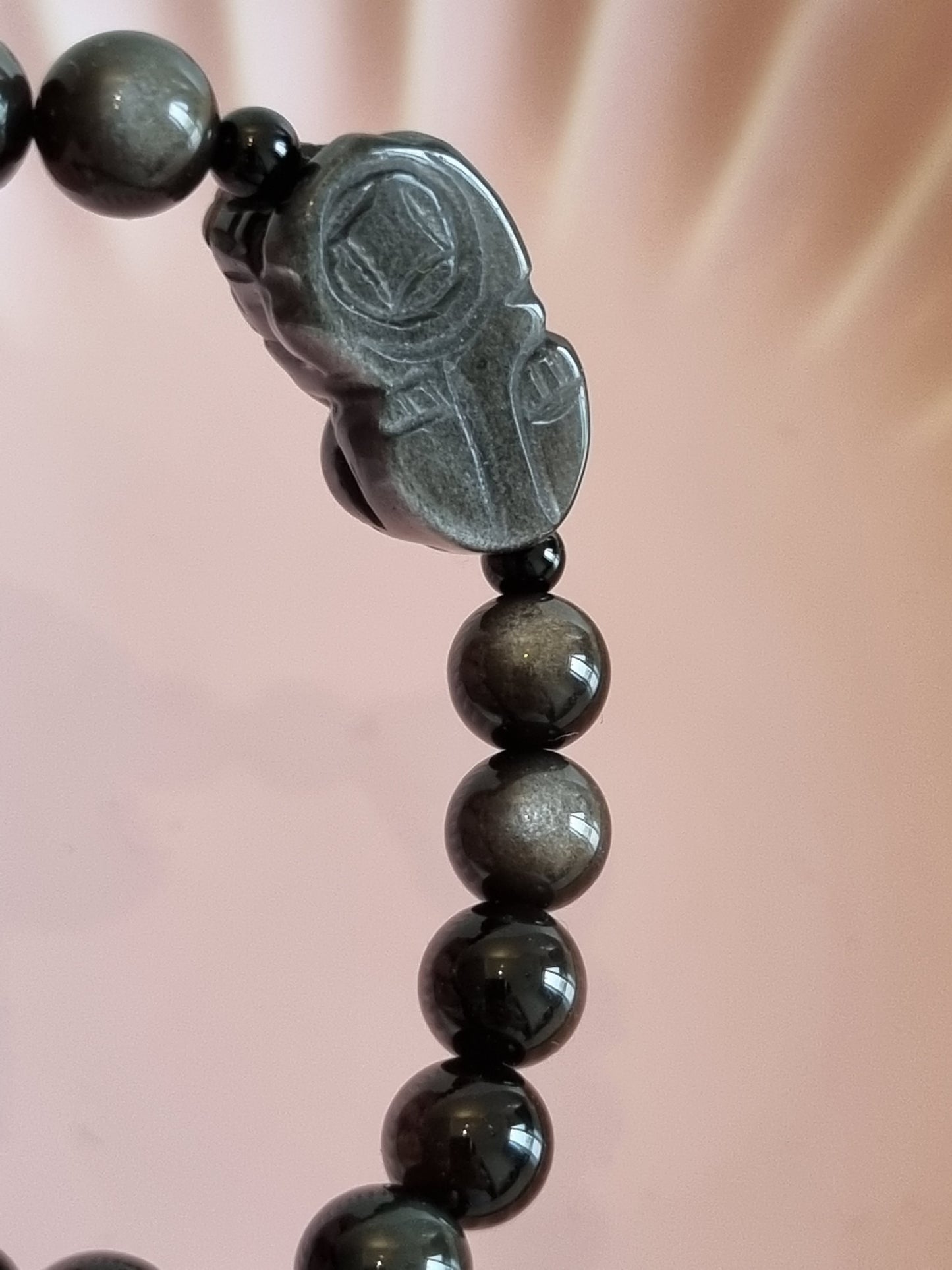 Silver Obsidian Pixiu Bracelet