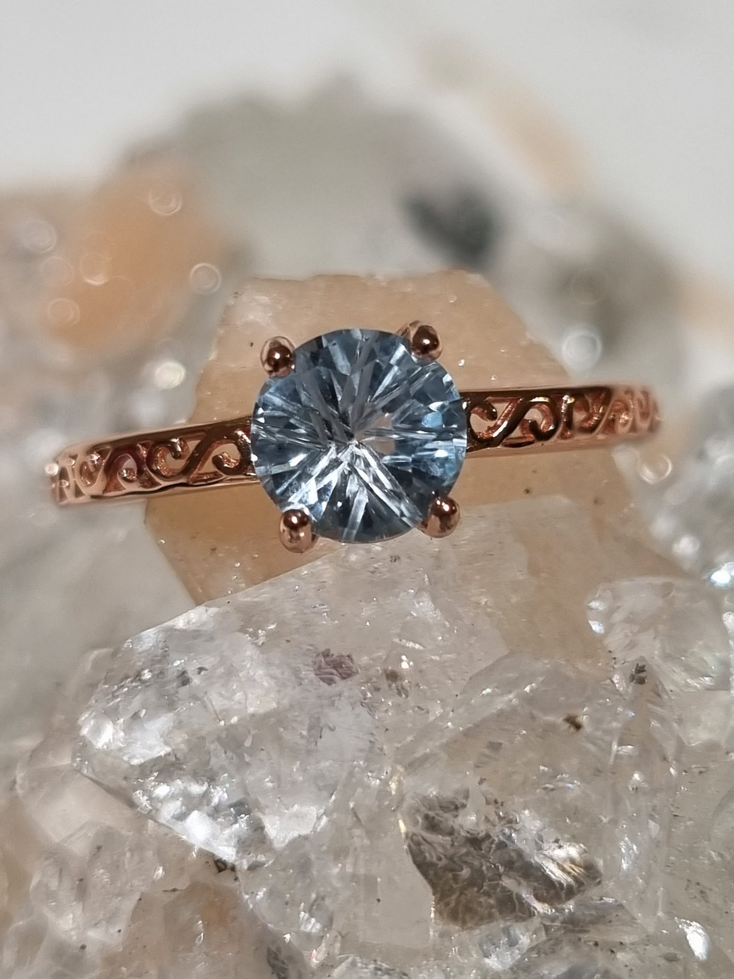 Sky Blue Firework Topaz Ring