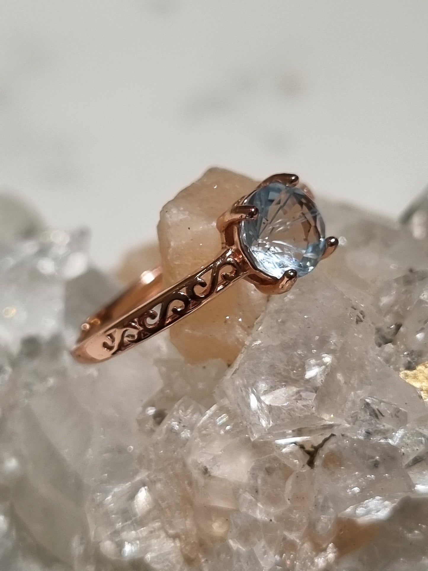 Sky Blue Firework Topaz Ring