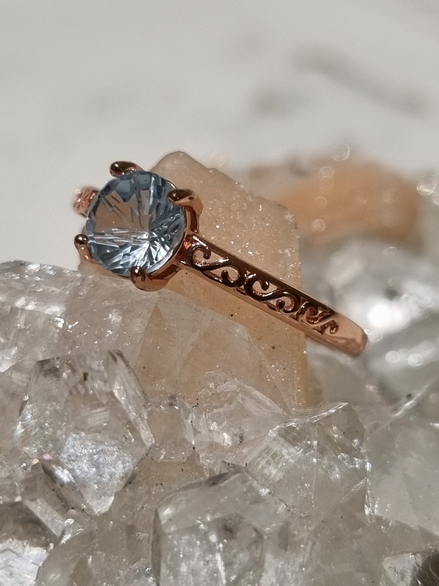Sky Blue Firework Topaz Ring