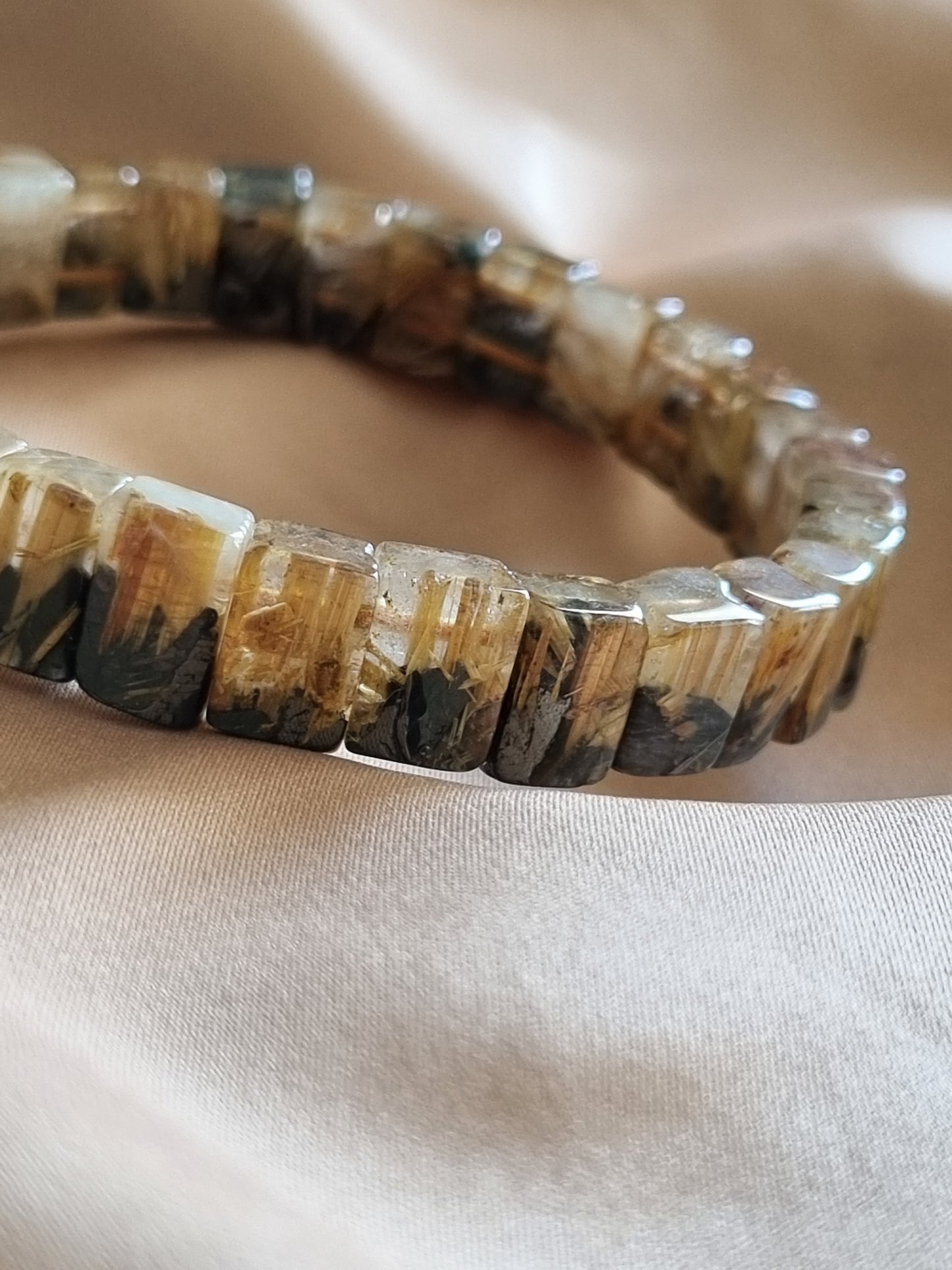 Golden Titanium Rutilated Quartz Bangle