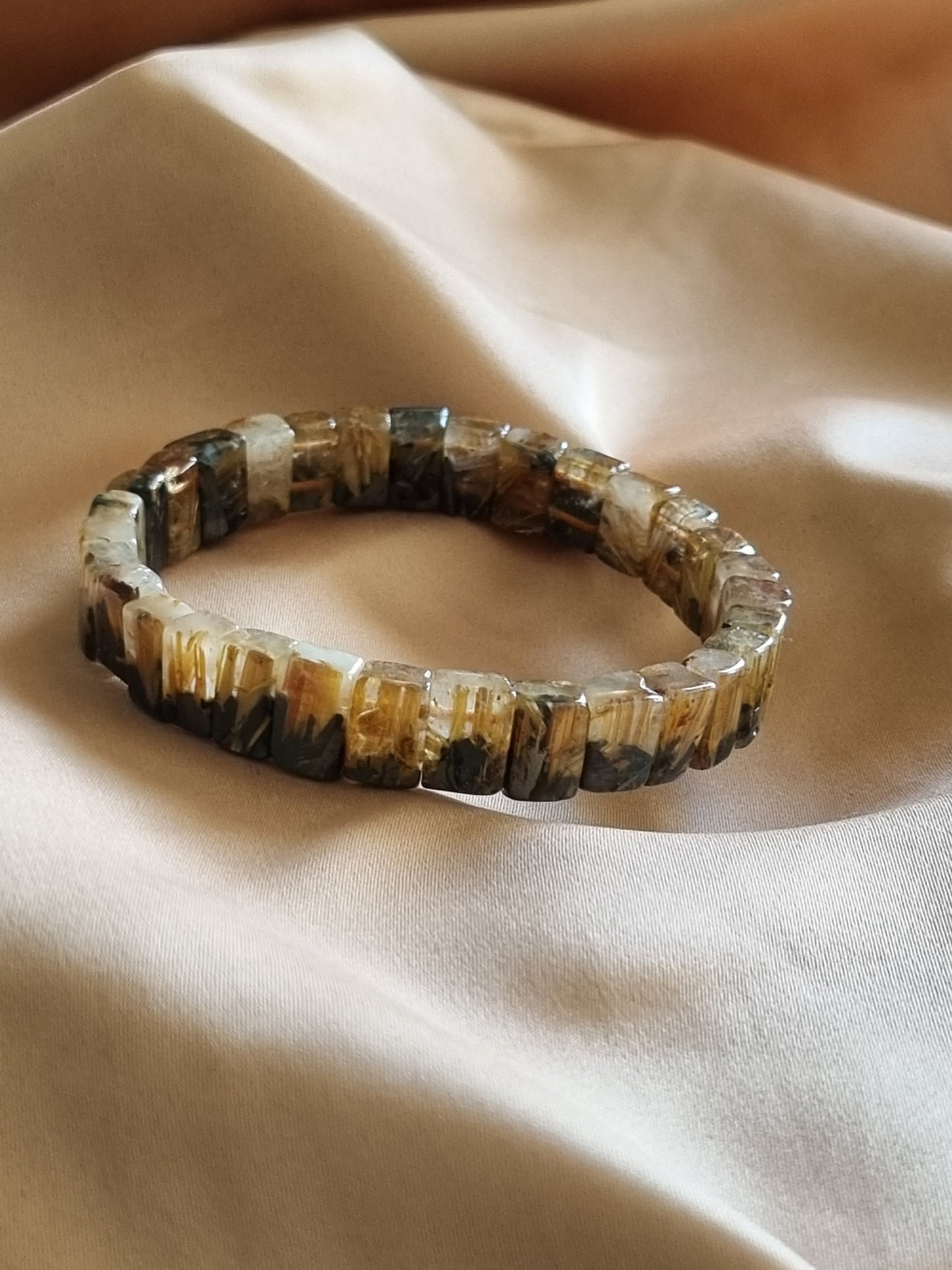 Golden Titanium Rutilated Quartz Bangle
