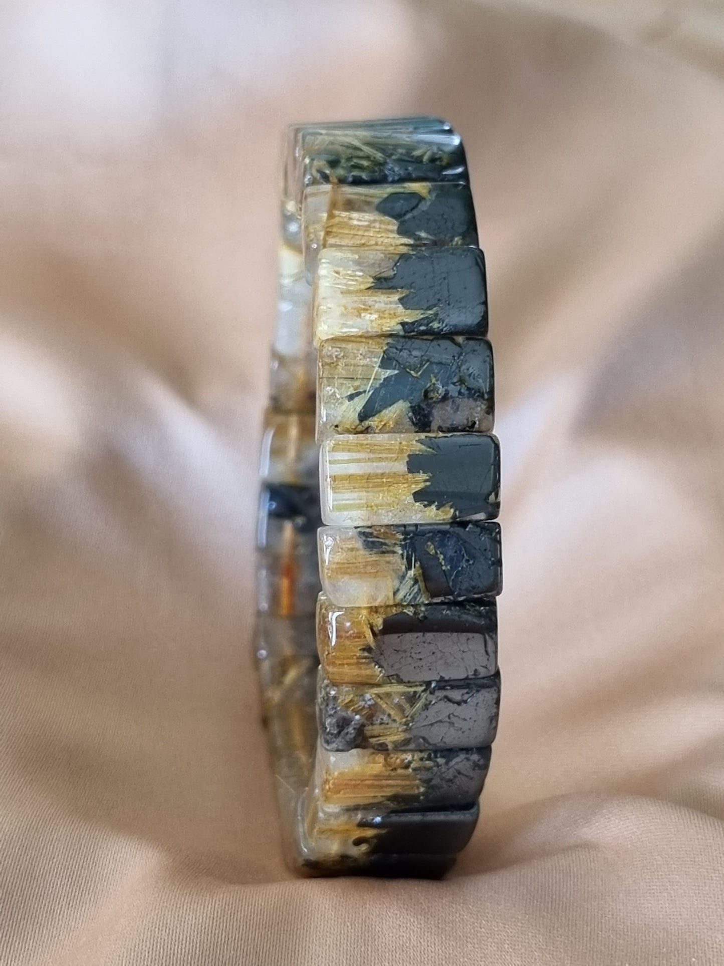 Golden Titanium Rutilated Quartz Bangle