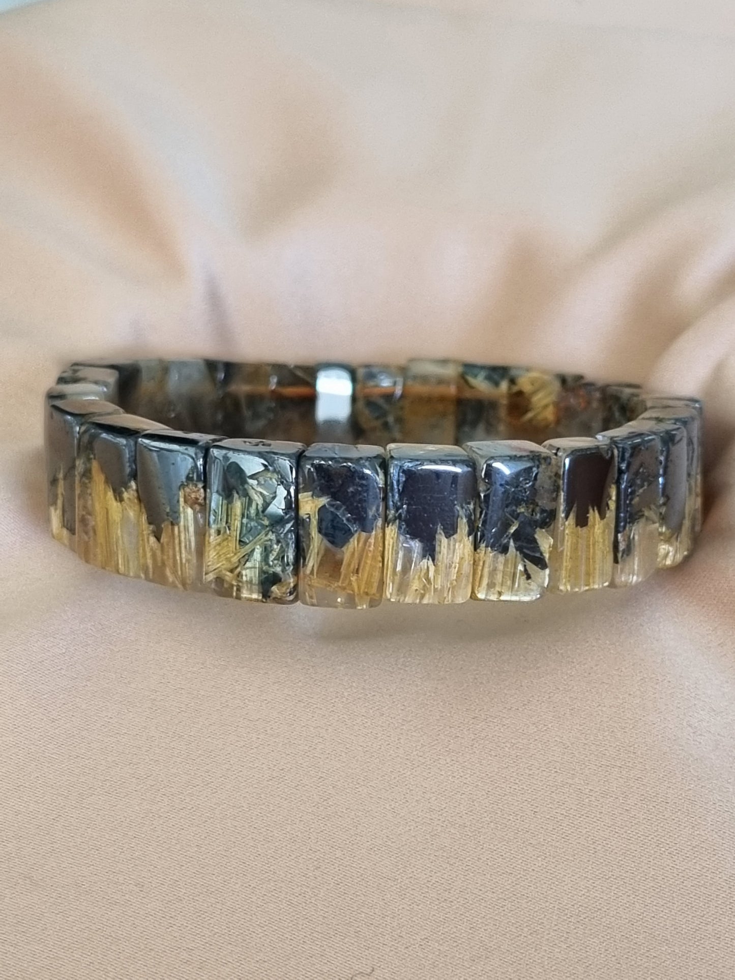 Golden Titanium Rutilated Quartz Bangle