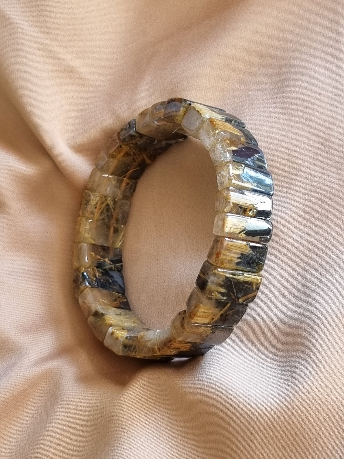 Golden Titanium Rutilated Quartz Bangle