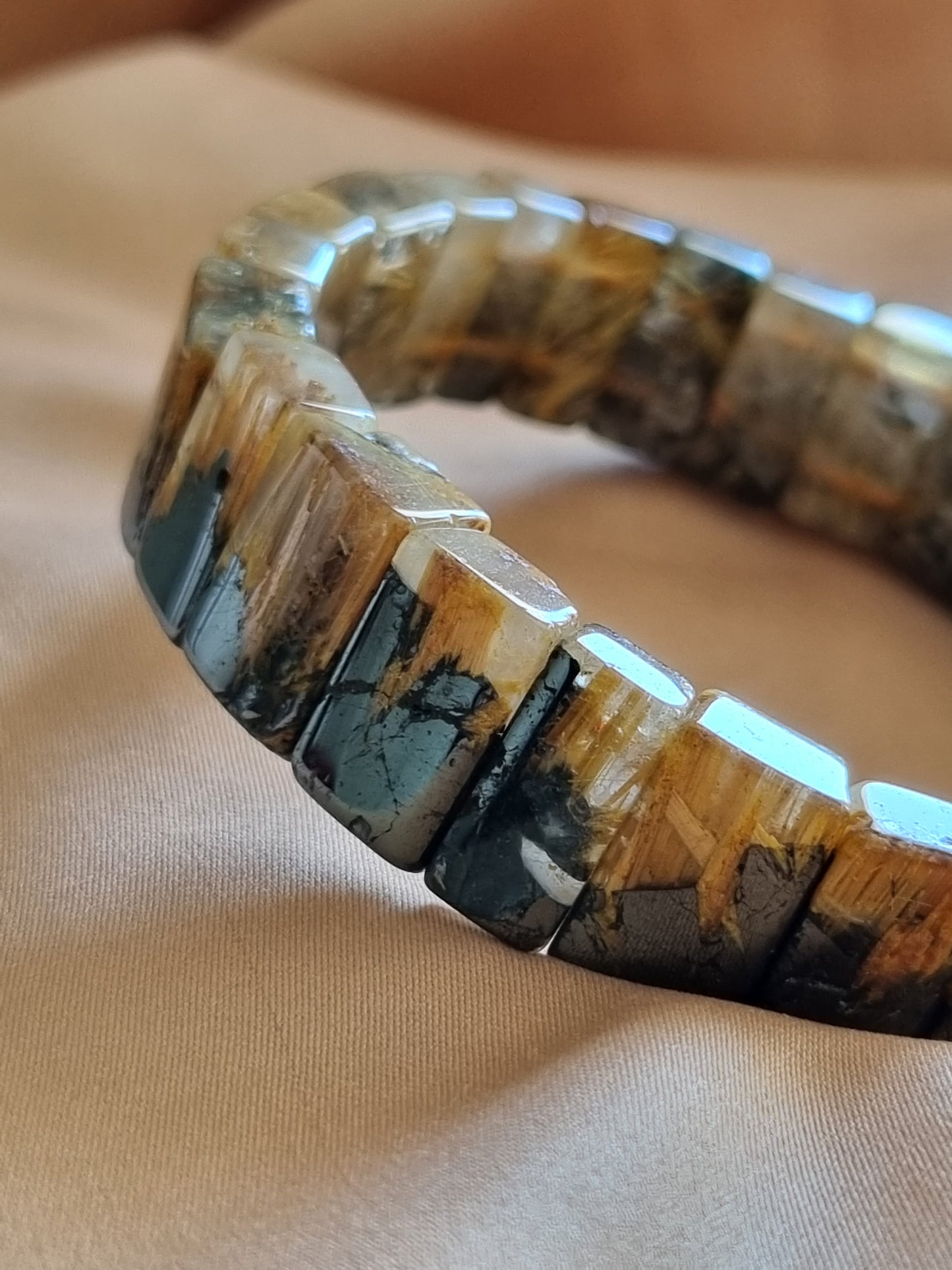 Golden Titanium Rutilated Quartz Bangle