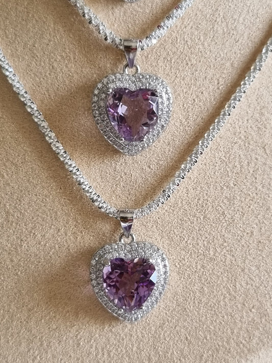 Amethyst Heart Necklace