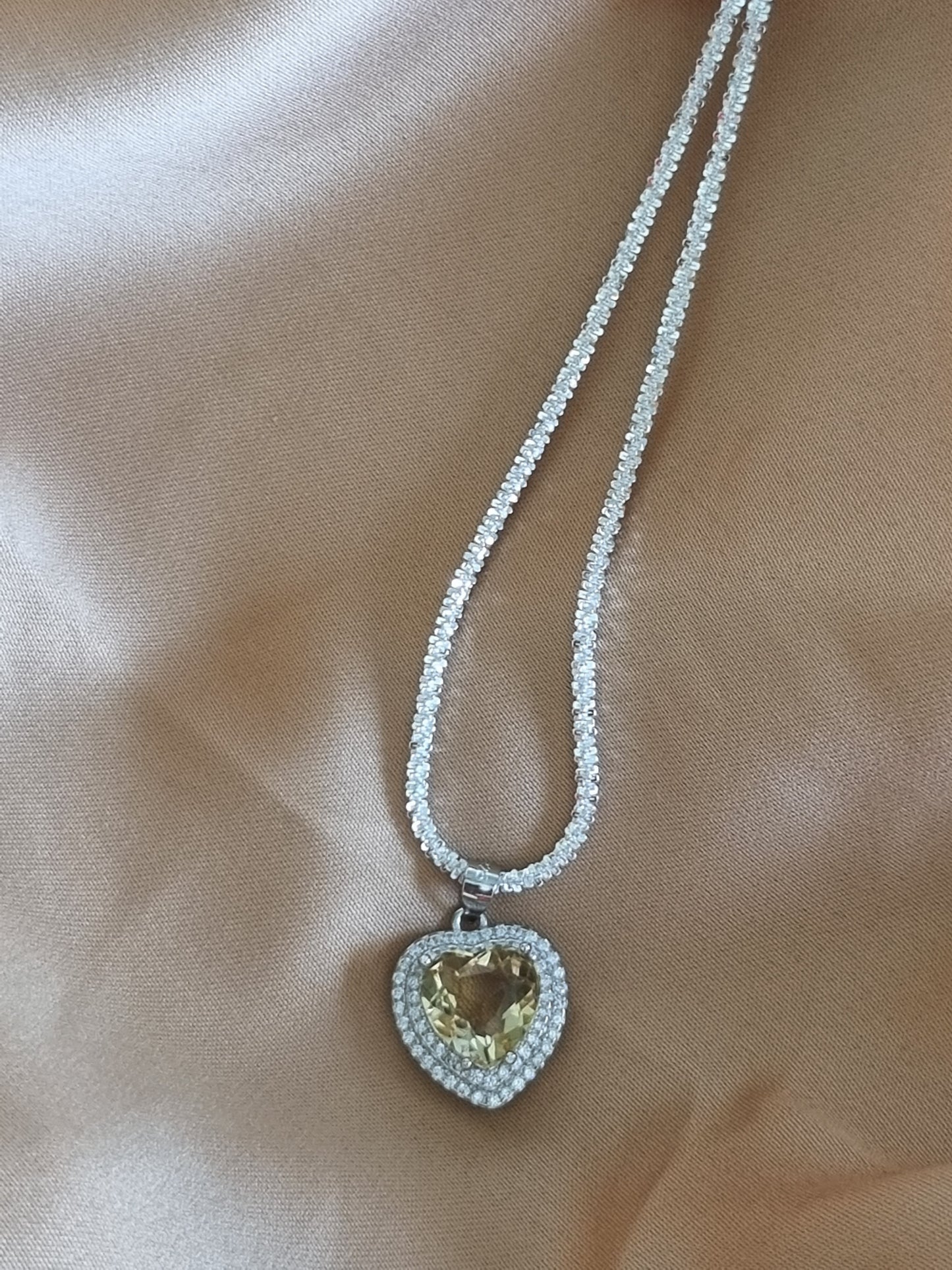 Citrine Heart Necklace