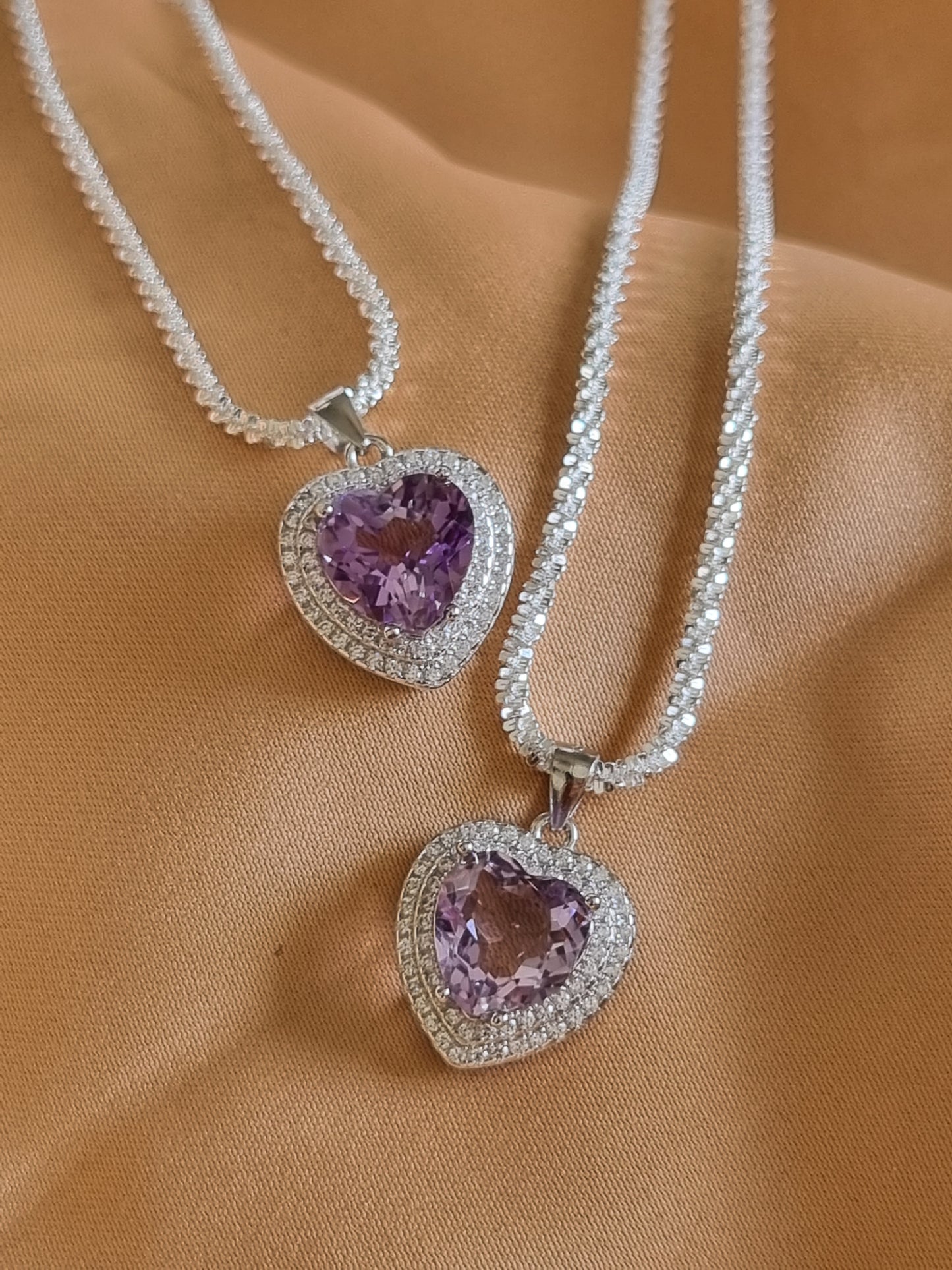 Amethyst Heart Necklace