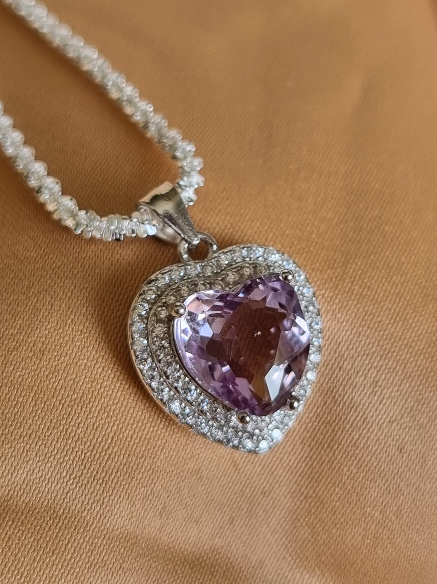 Amethyst Heart Necklace