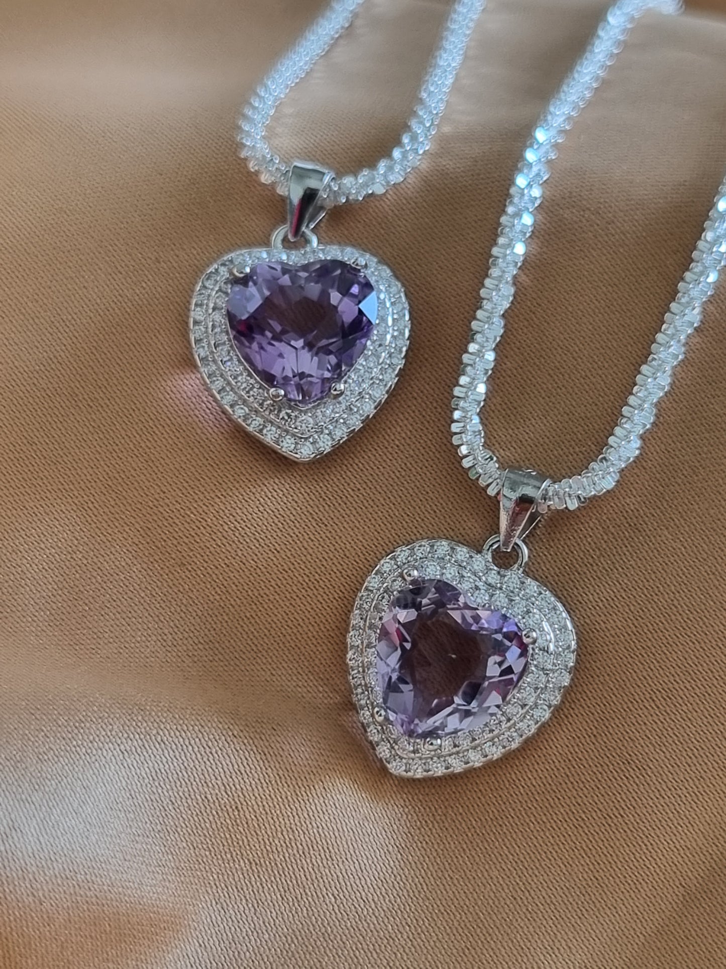 Amethyst Heart Necklace