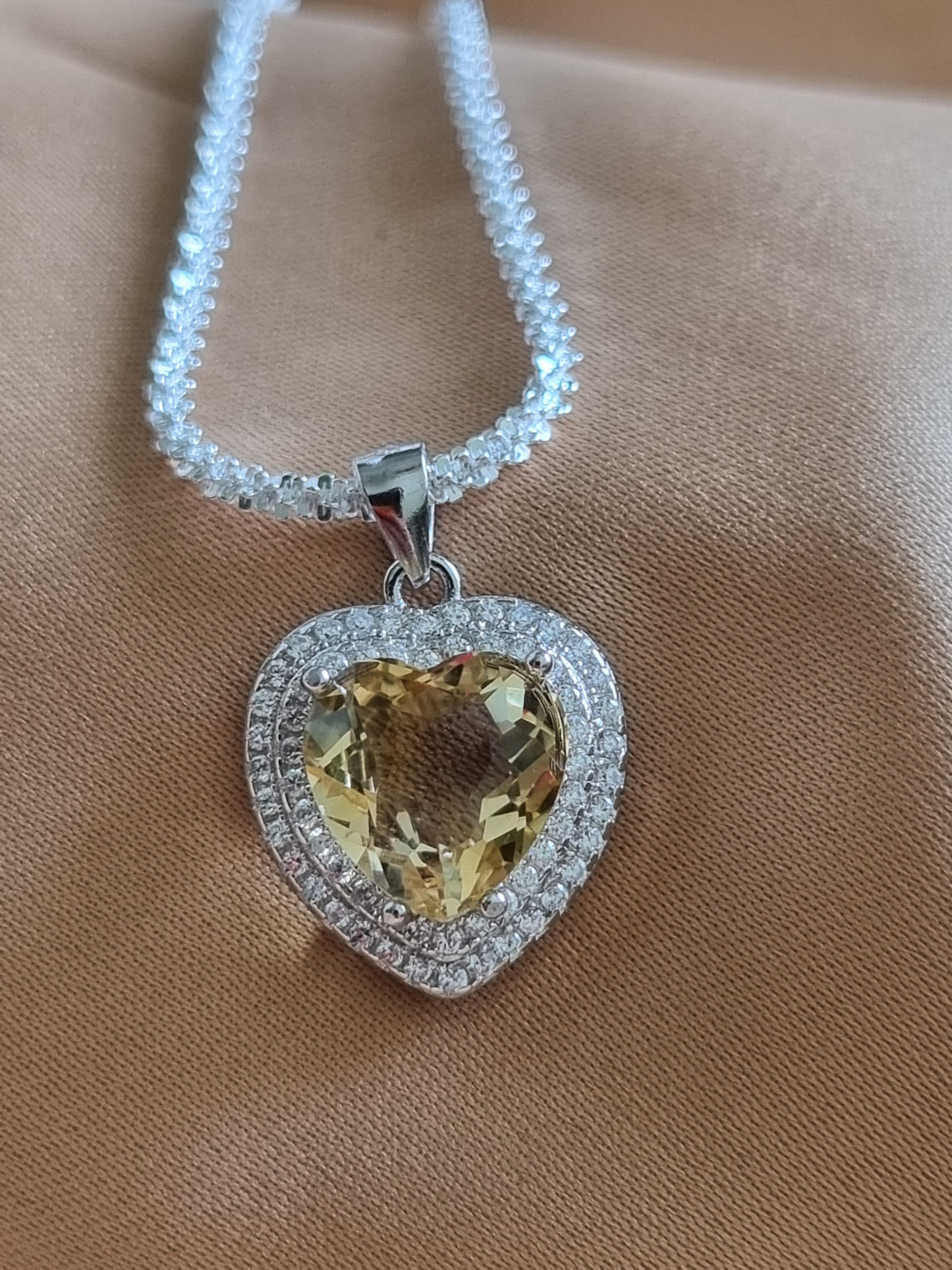 Citrine Heart Necklace