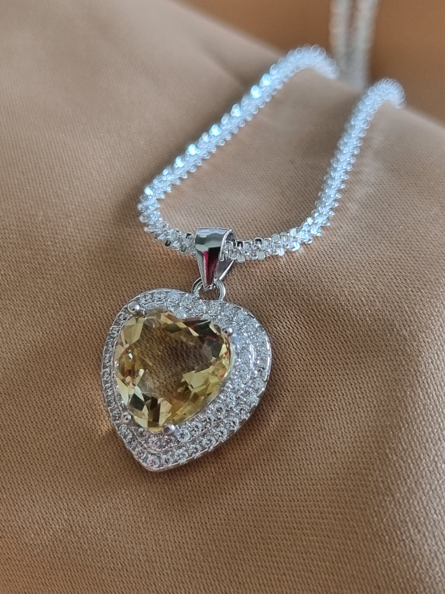 Citrine Heart Necklace
