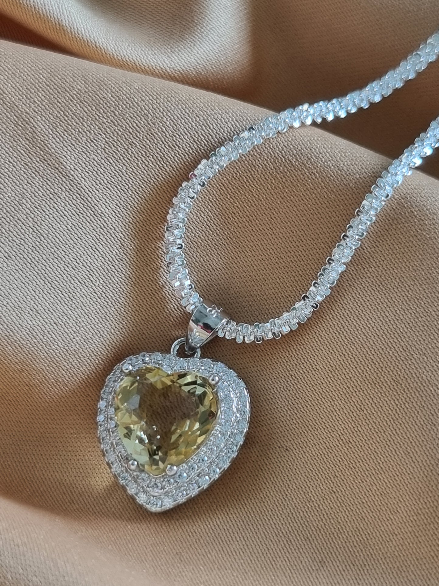 Citrine Heart Necklace