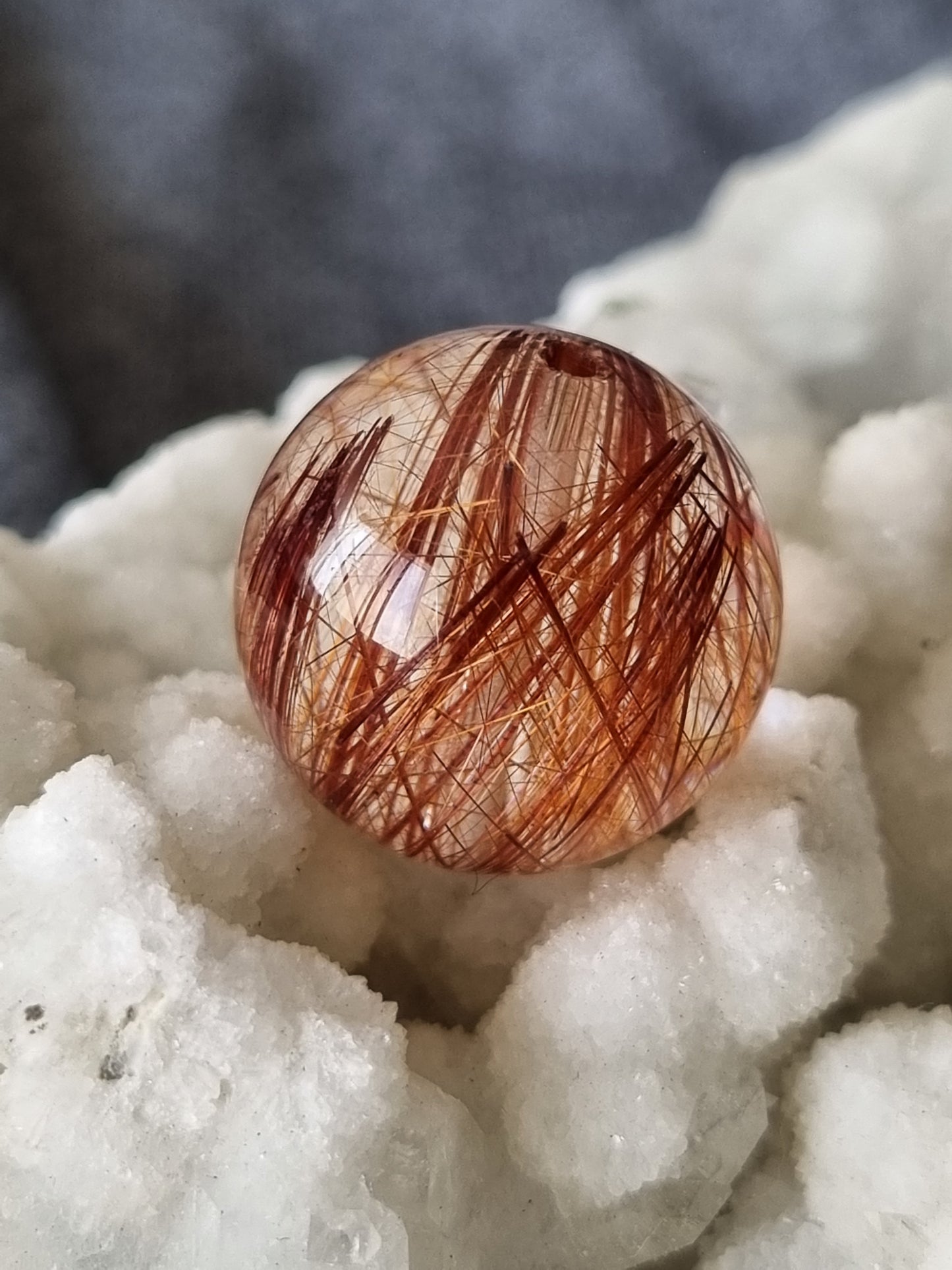 Red Copper Rutilated Sphere