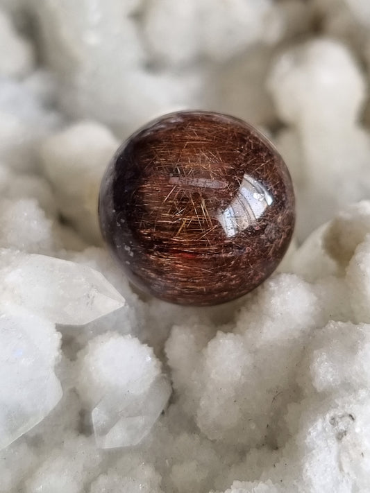 Red Copper Rutilated Sphere