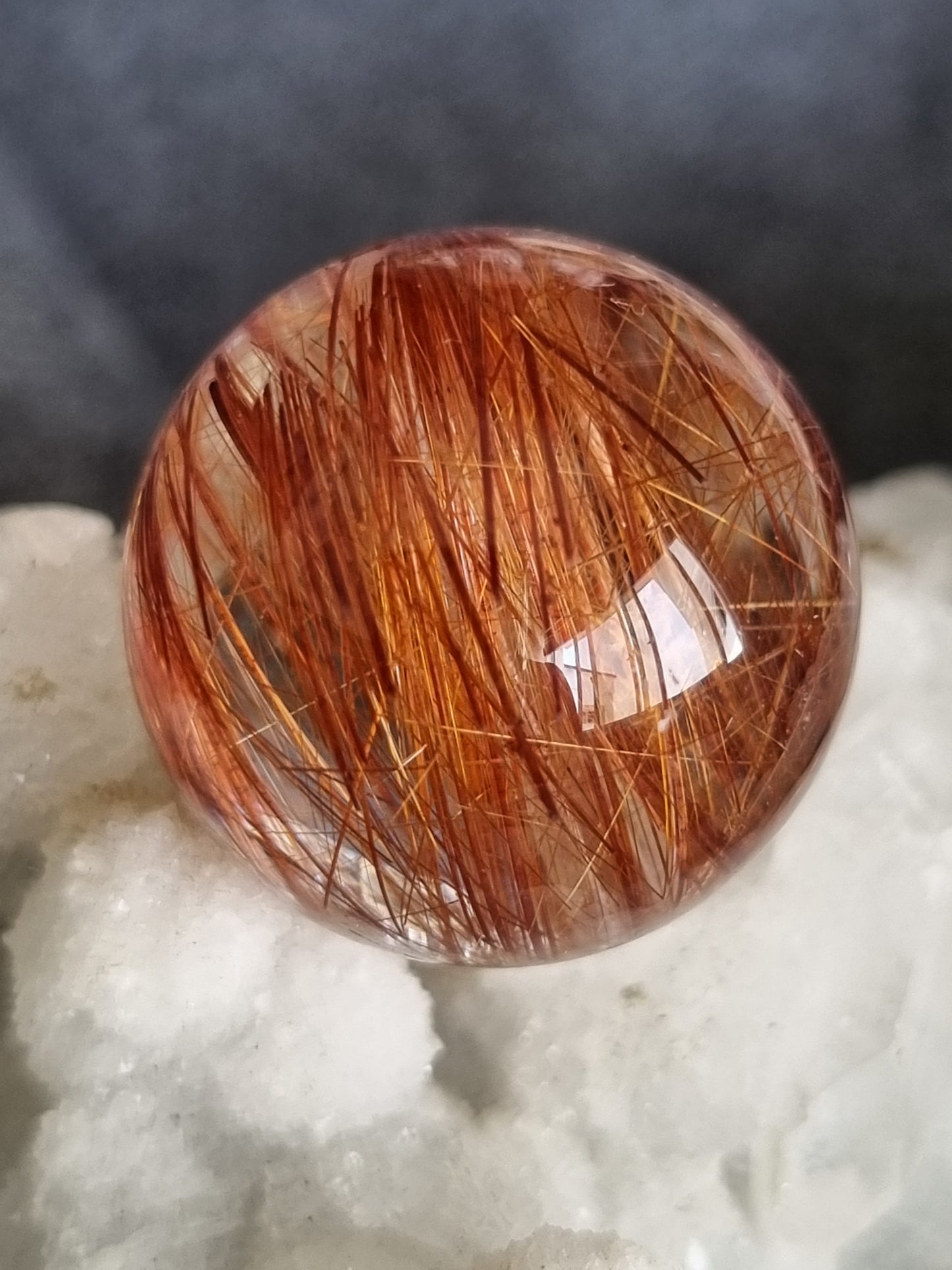Red Copper Rutilated Sphere