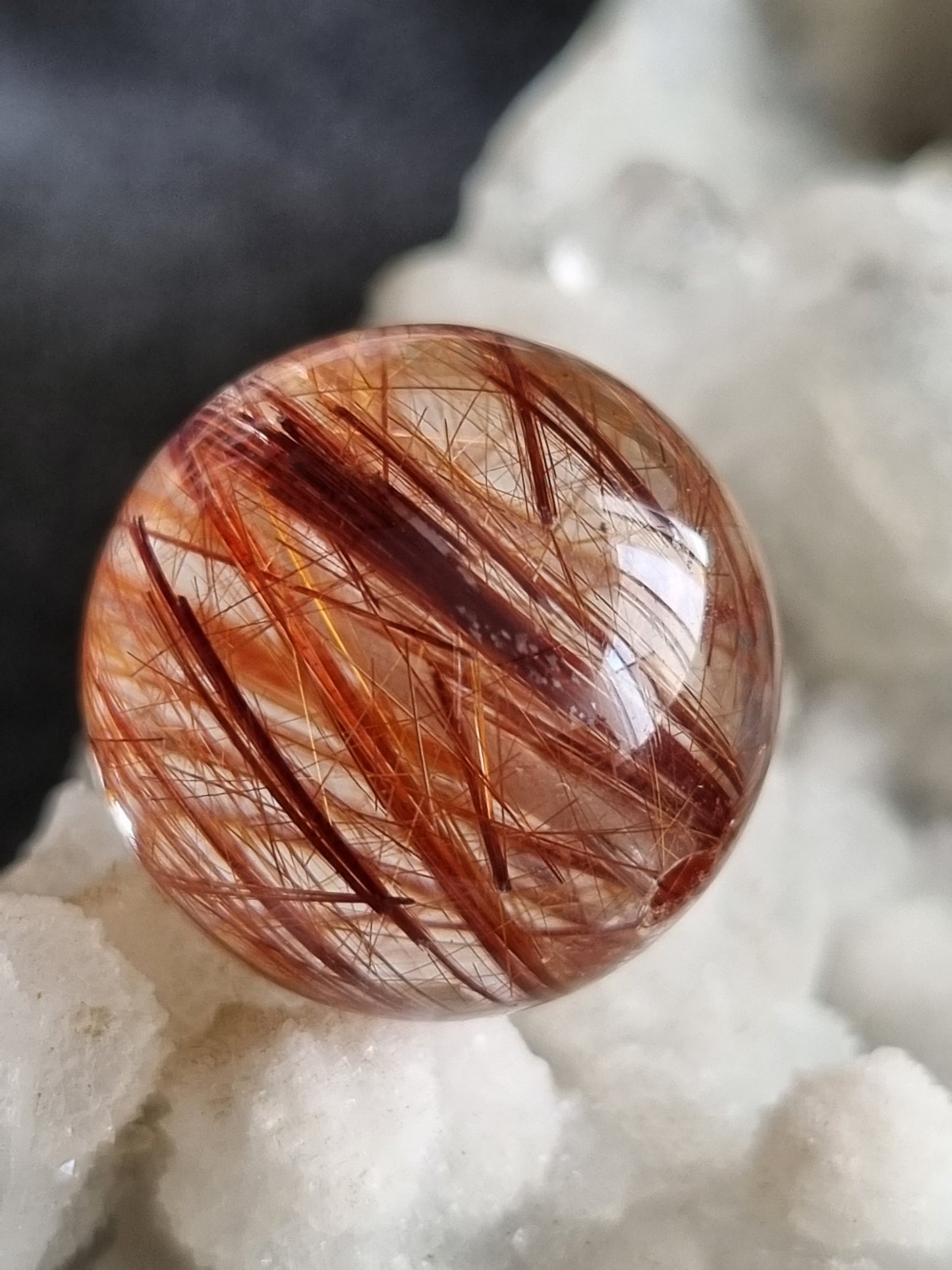 Red Copper Rutilated Sphere