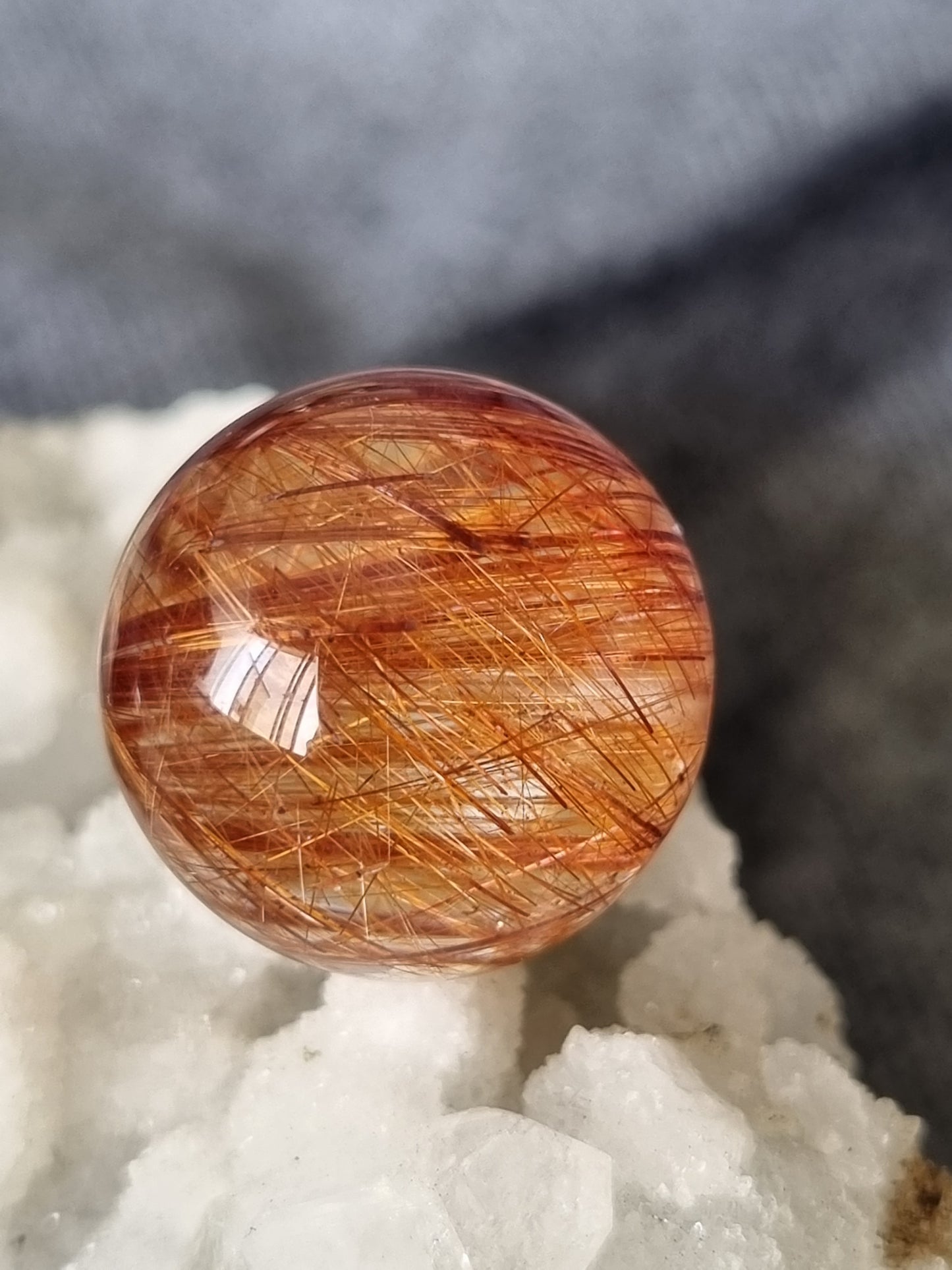 Red Copper Rutilated Sphere