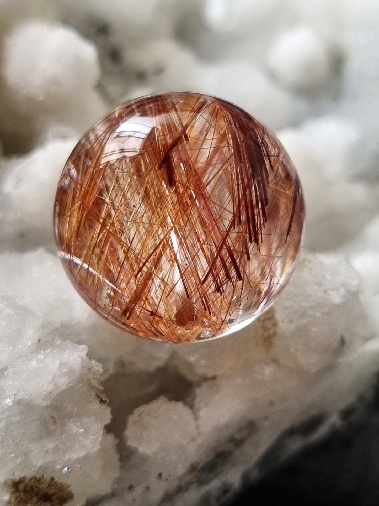 Red Copper Rutilated Sphere