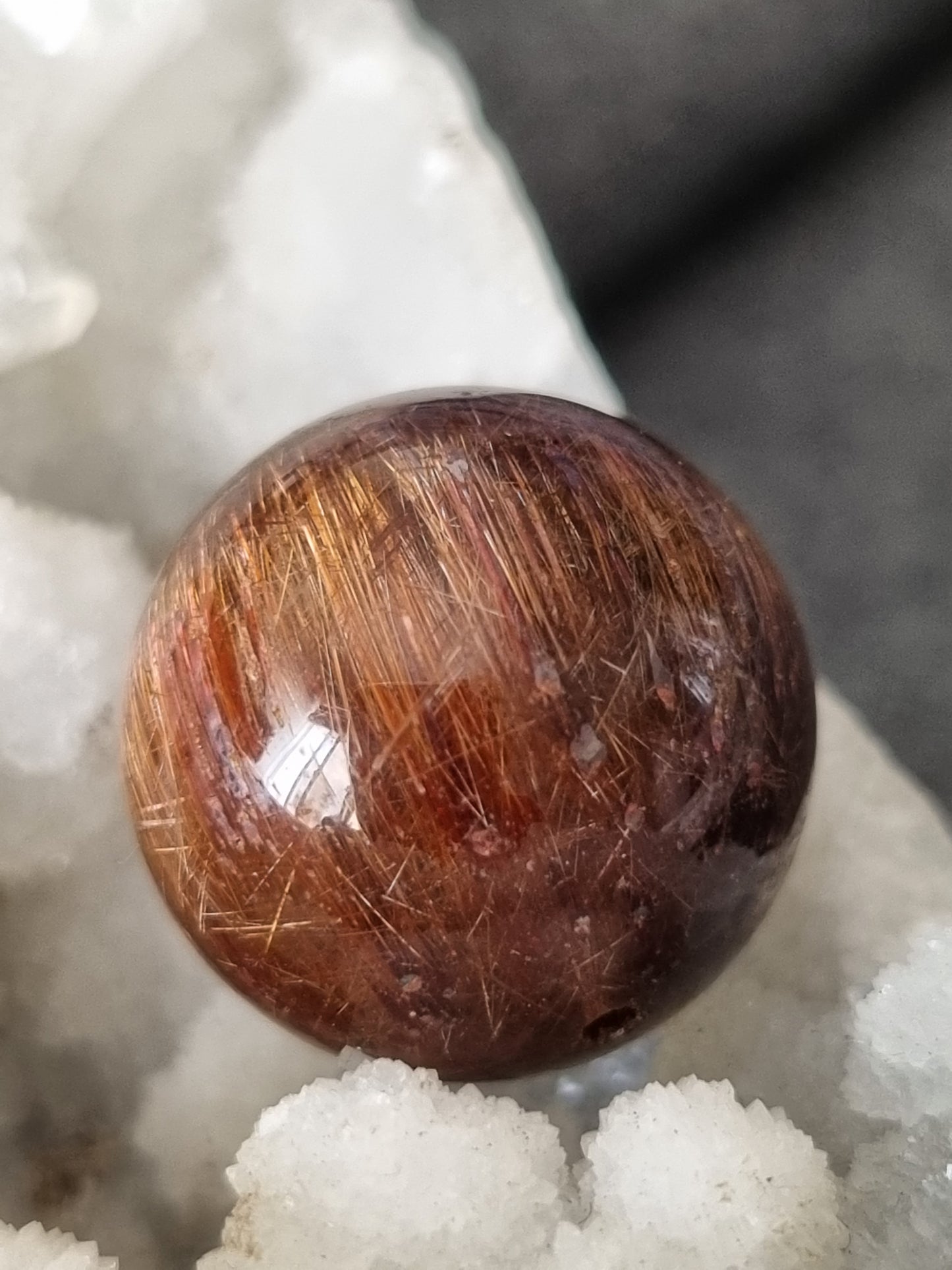 Red Copper Rutilated Sphere