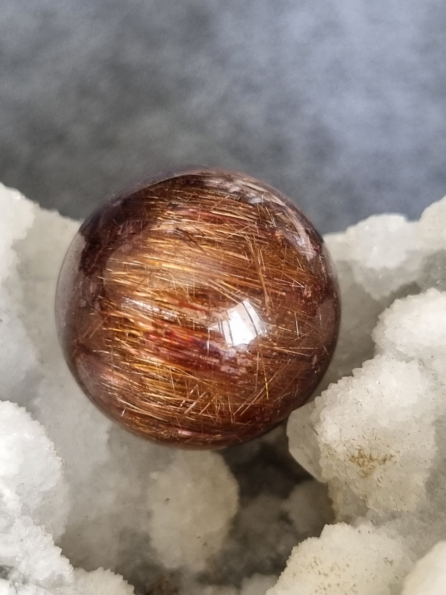 Red Copper Rutilated Sphere