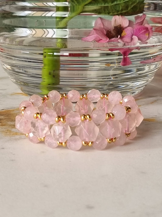 3-tier Rose Quartz Bracelet