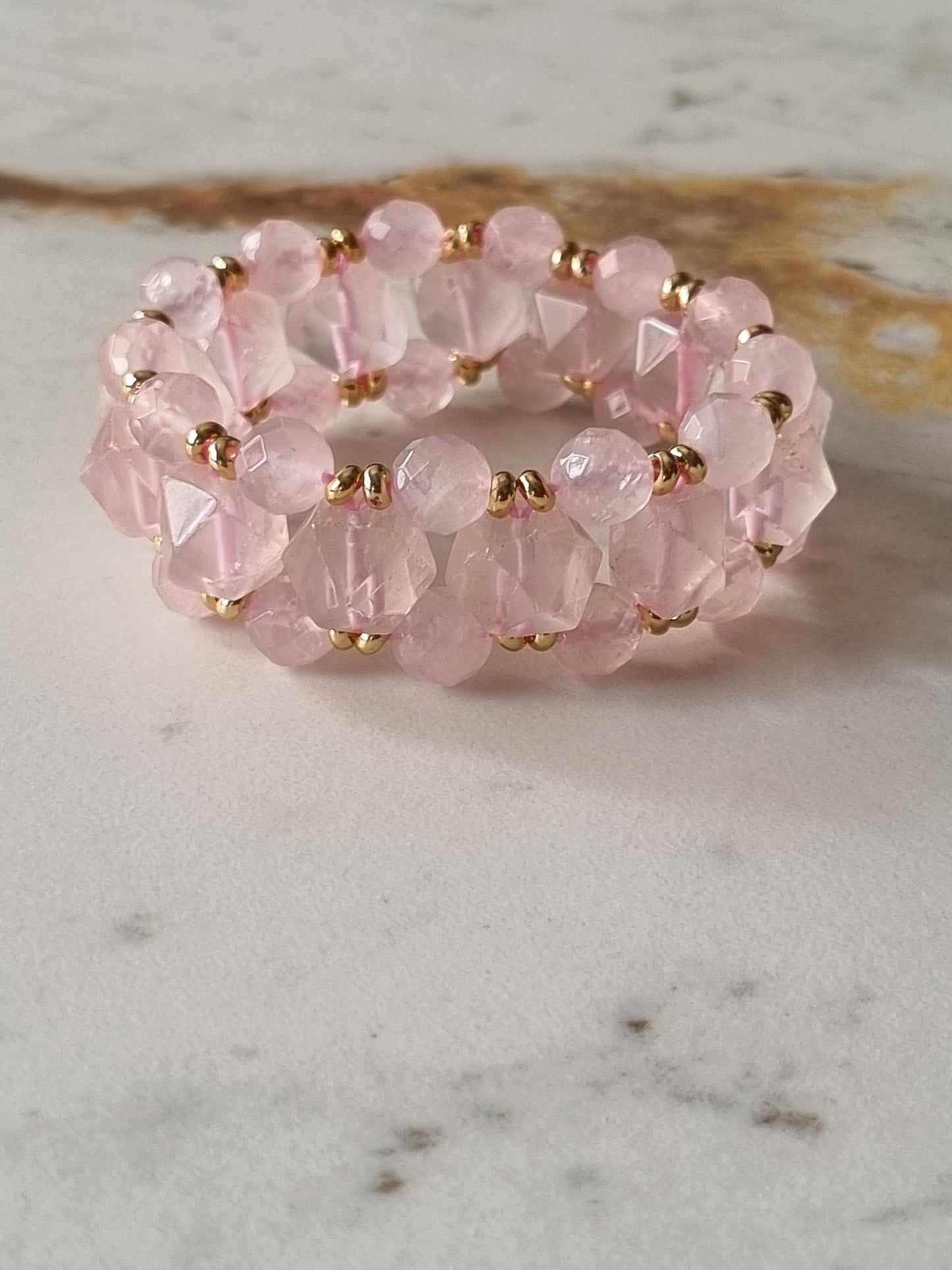 3-tier Rose Quartz Bracelet